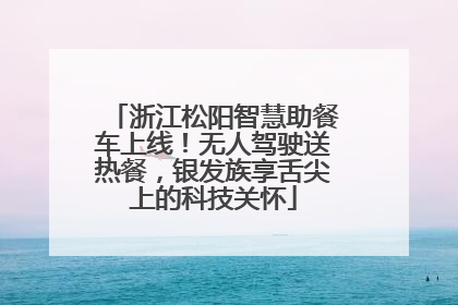 浙江松阳智慧助餐车上线！无人驾驶送热餐，银发族享舌尖上的科技关怀
