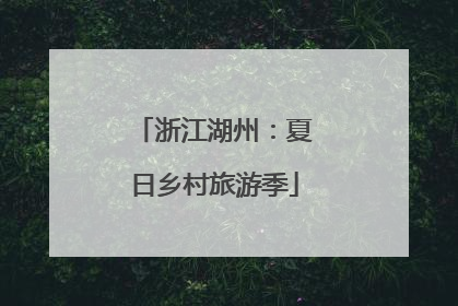 浙江湖州：夏日乡村旅游季
