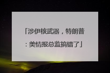 涉伊核武器，特朗普：美情报总监搞错了
