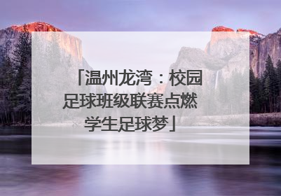 温州龙湾：校园足球班级联赛点燃学生足球梦
