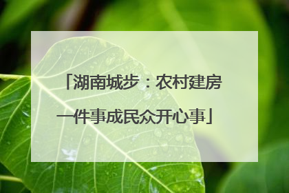 湖南城步：农村建房一件事成民众开心事