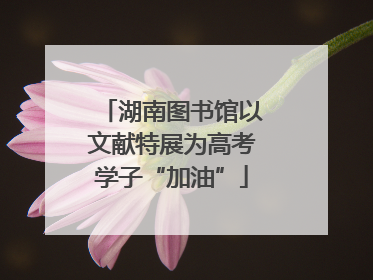 湖南图书馆以文献特展为高考学子“加油”