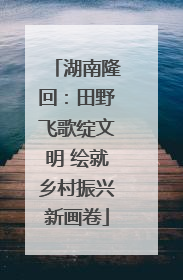 湖南隆回：田野飞歌绽文明 绘就乡村振兴新画卷