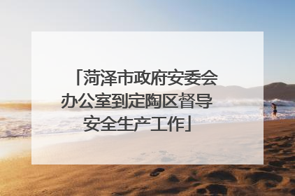 菏泽市政府安委会办公室到定陶区督导安全生产工作