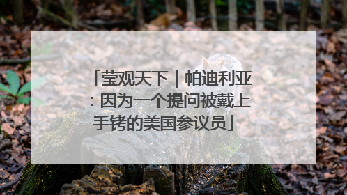 莹观天下｜帕迪利亚：因为一个提问被戴上手铐的美国参议员