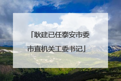 耿建已任泰安市委市直机关工委书记