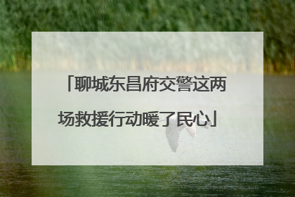 聊城东昌府交警这两场救援行动暖了民心