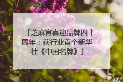 芝麻官喜迎品牌四十周年：获行业首个新华社《中国名牌》