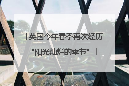 英国今年春季再次经历“阳光灿烂的季节”