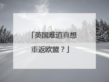 英国难道真想重返欧盟？