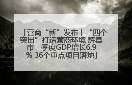 营商“新”发布丨“四个突出”打造营商环境 辉县市一季度GDP增长6.9% 36个重点项目落地