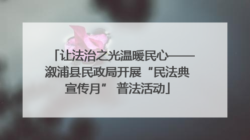让法治之光温暖民心——溆浦县民政局开展“民法典宣传月” 普法活动