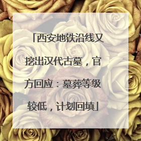 西安地铁沿线又挖出汉代古墓，官方回应：墓葬等级较低，计划回填