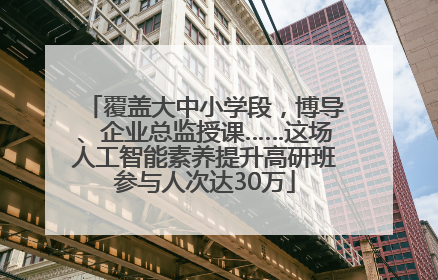 覆盖大中小学段，博导、企业总监授课……这场人工智能素养提升高研班参与人次达30万
