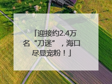 迎接约2.4万名“刀迷”，海口尽显宠粉！