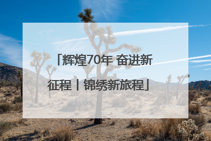 辉煌70年 奋进新征程丨锦绣新旅程