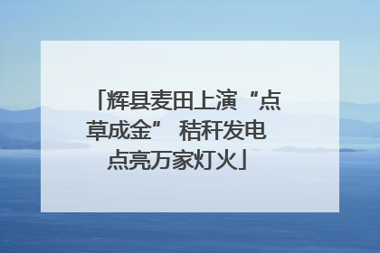 辉县麦田上演“点草成金” 秸秆发电点亮万家灯火