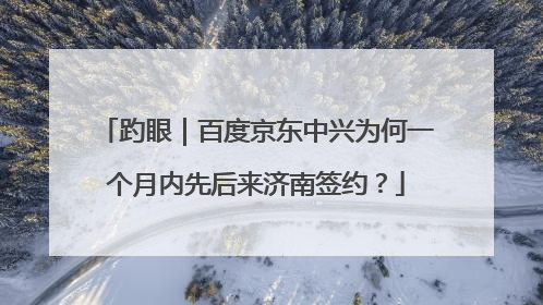 趵眼｜百度京东中兴为何一个月内先后来济南签约？