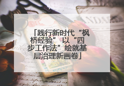 践行新时代“枫桥经验” 以“四步工作法”绘就基层治理新画卷