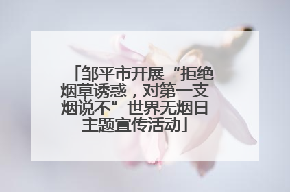 邹平市开展“拒绝烟草诱惑，对第一支烟说不”世界无烟日主题宣传活动