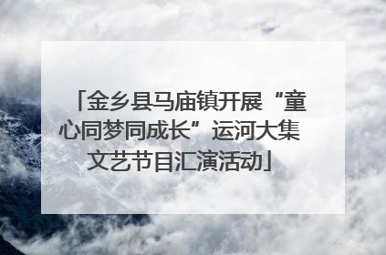 金乡县马庙镇开展“童心同梦同成长”运河大集文艺节目汇演活动