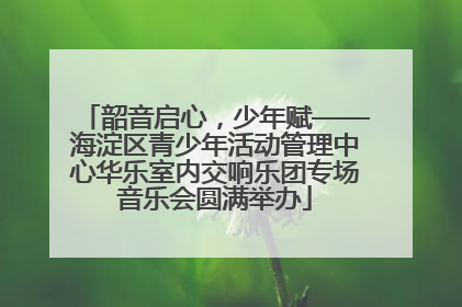 韶音启心，少年赋——海淀区青少年活动管理中心华乐室内交响乐团专场音乐会圆满举办