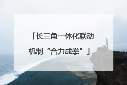 长三角一体化联动机制“合力成拳”