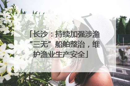 长沙：持续加强涉渔“三无”船舶整治，维护渔业生产安全