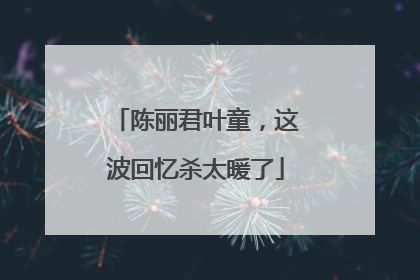 陈丽君叶童，这波回忆杀太暖了