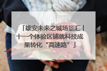 雄安未来之城场景汇丨十一个体验区铺就科技成果转化“高速路”