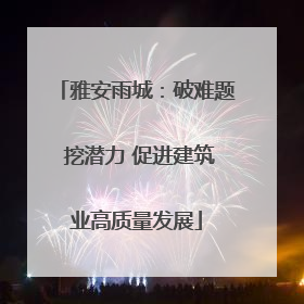 雅安雨城：破难题 挖潜力 促进建筑业高质量发展