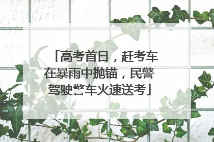 高考首日，赶考车在暴雨中抛锚，民警驾驶警车火速送考