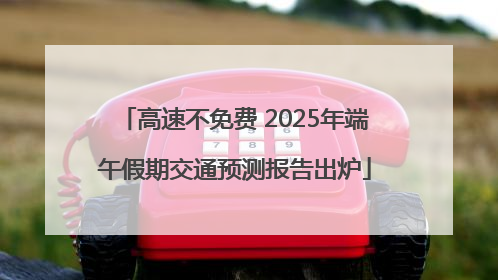 高速不免费 2025年端午假期交通预测报告出炉