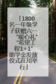 1800名一年级学子获赠六一“暖心礼” “希望工程1+1”助学金发放仪式在川举行