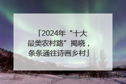 2024年“十大最美农村路”揭晓，条条通往诗画乡村