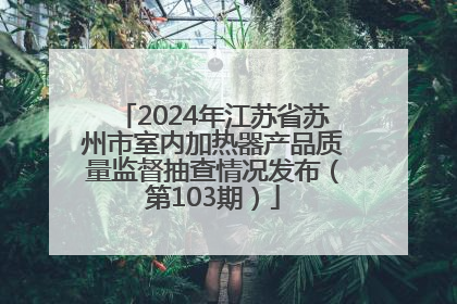 2024年江苏省苏州市室内加热器产品质量监督抽查情况发布（第103期）