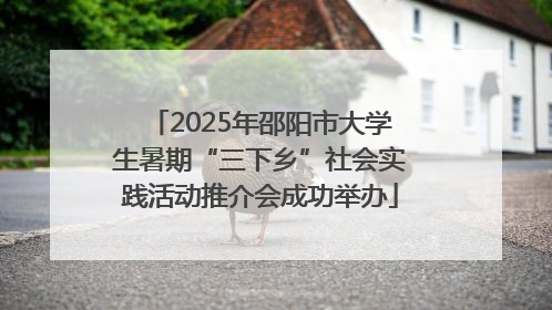 2025年邵阳市大学生暑期“三下乡”社会实践活动推介会成功举办