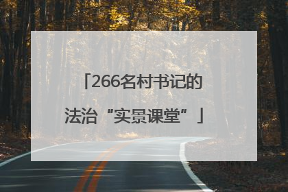 266名村书记的法治“实景课堂”